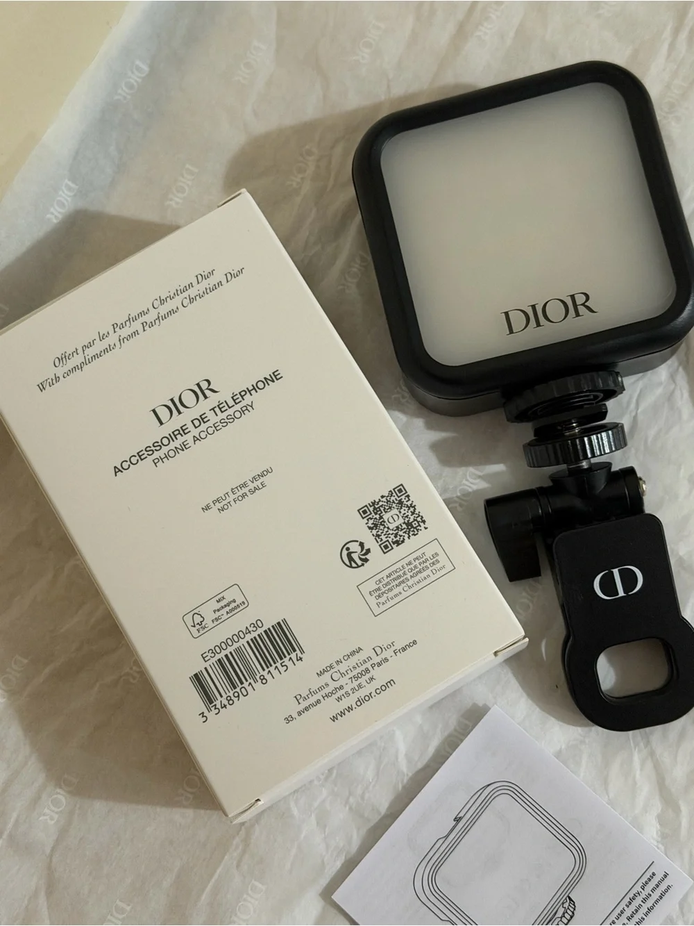 Dior Black On-Camera LED Light with Matte Finish